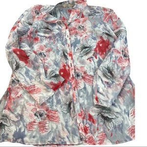 Penman’s Blouse Womens Flowers Transparent Size Medium